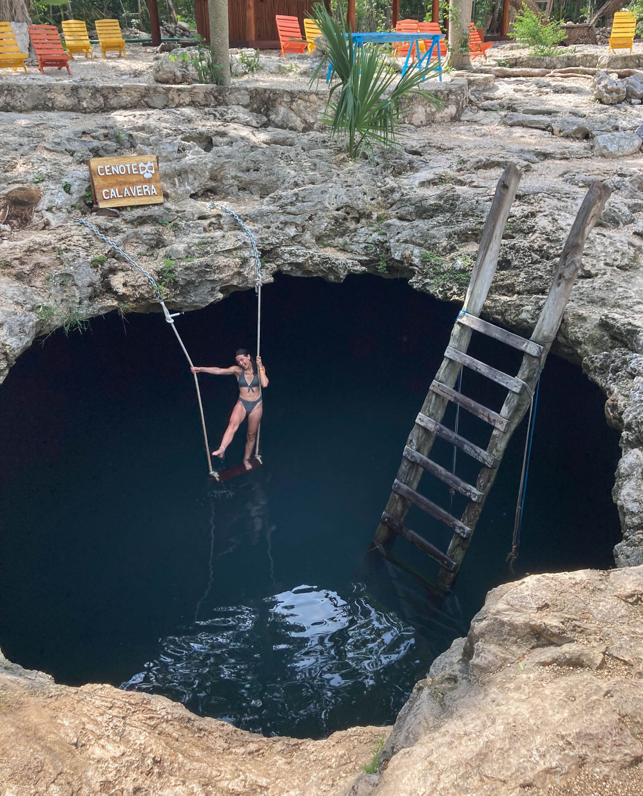 Cenote Calavera à Tulum au Mexique, une cénote grotte