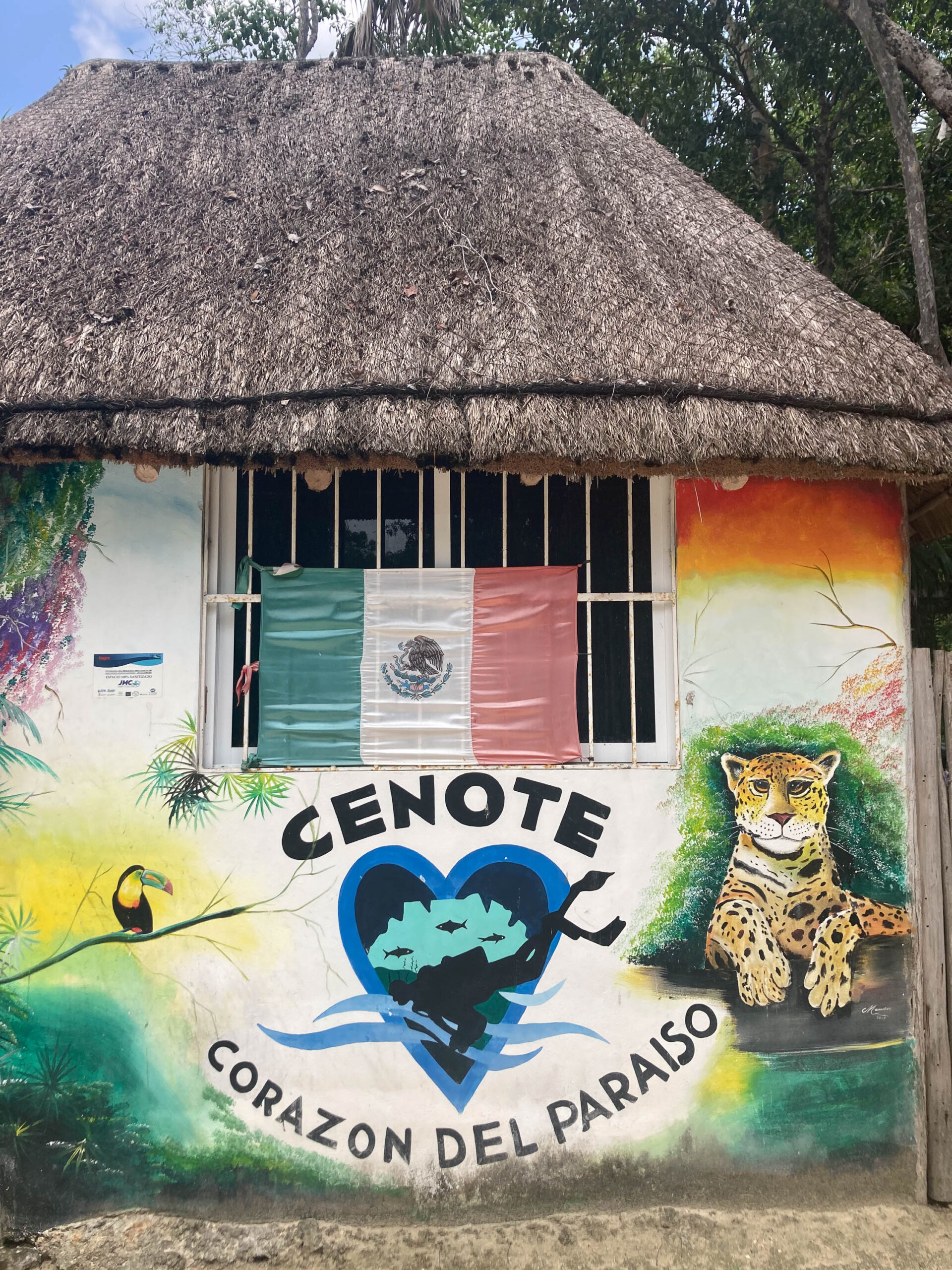 Entrée de la Cenote Corazon au Mexique