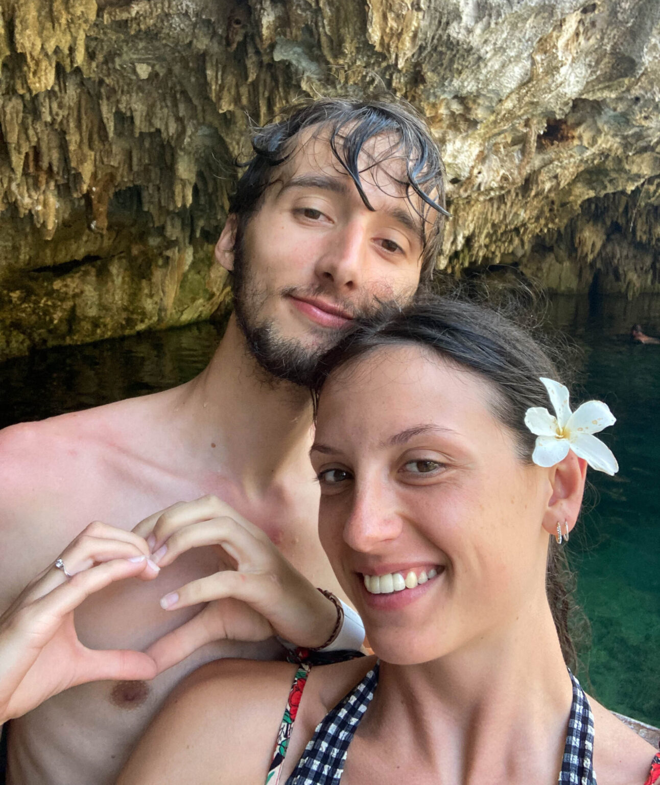 Selfie à la Cenote Puerta Maya au Mexique