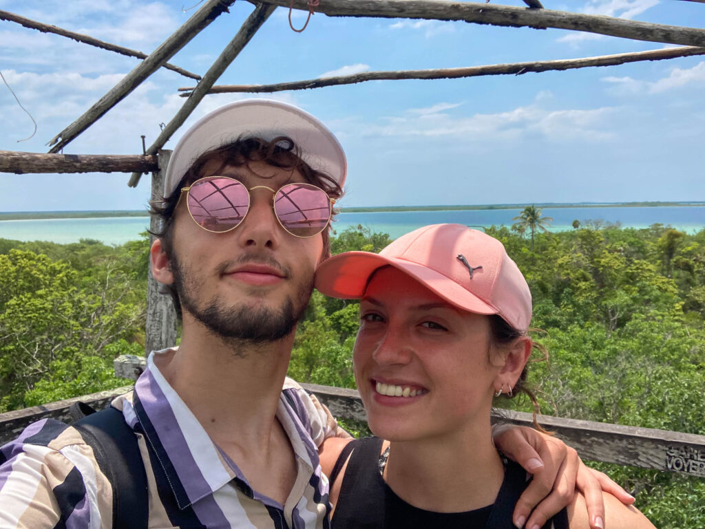 Selfie vue sur la jungle de la Réserve de Sian Ka'an au Mexique