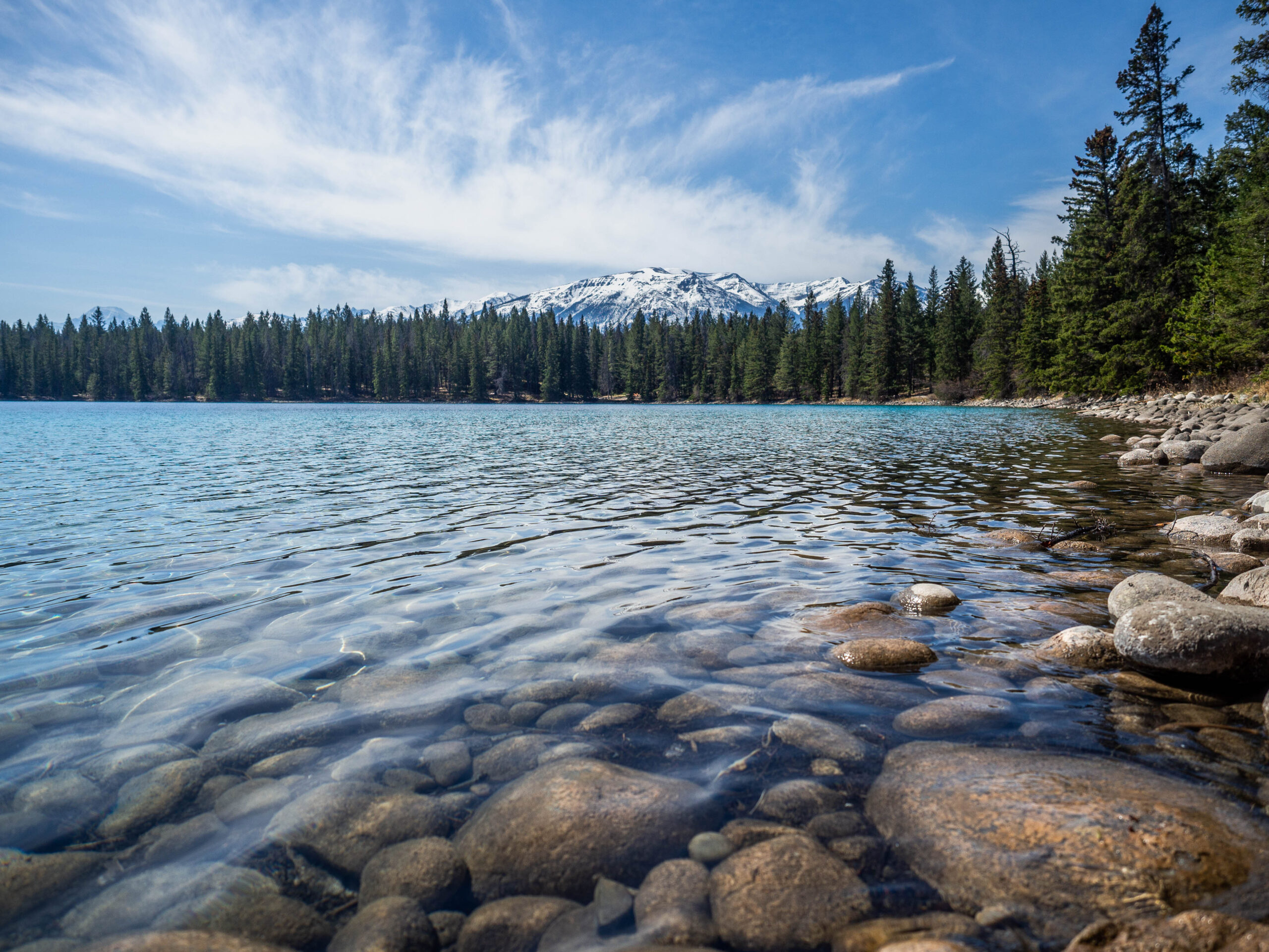 Lac Annette du Parc National de Jasper aux Rocheuses Canadiennes