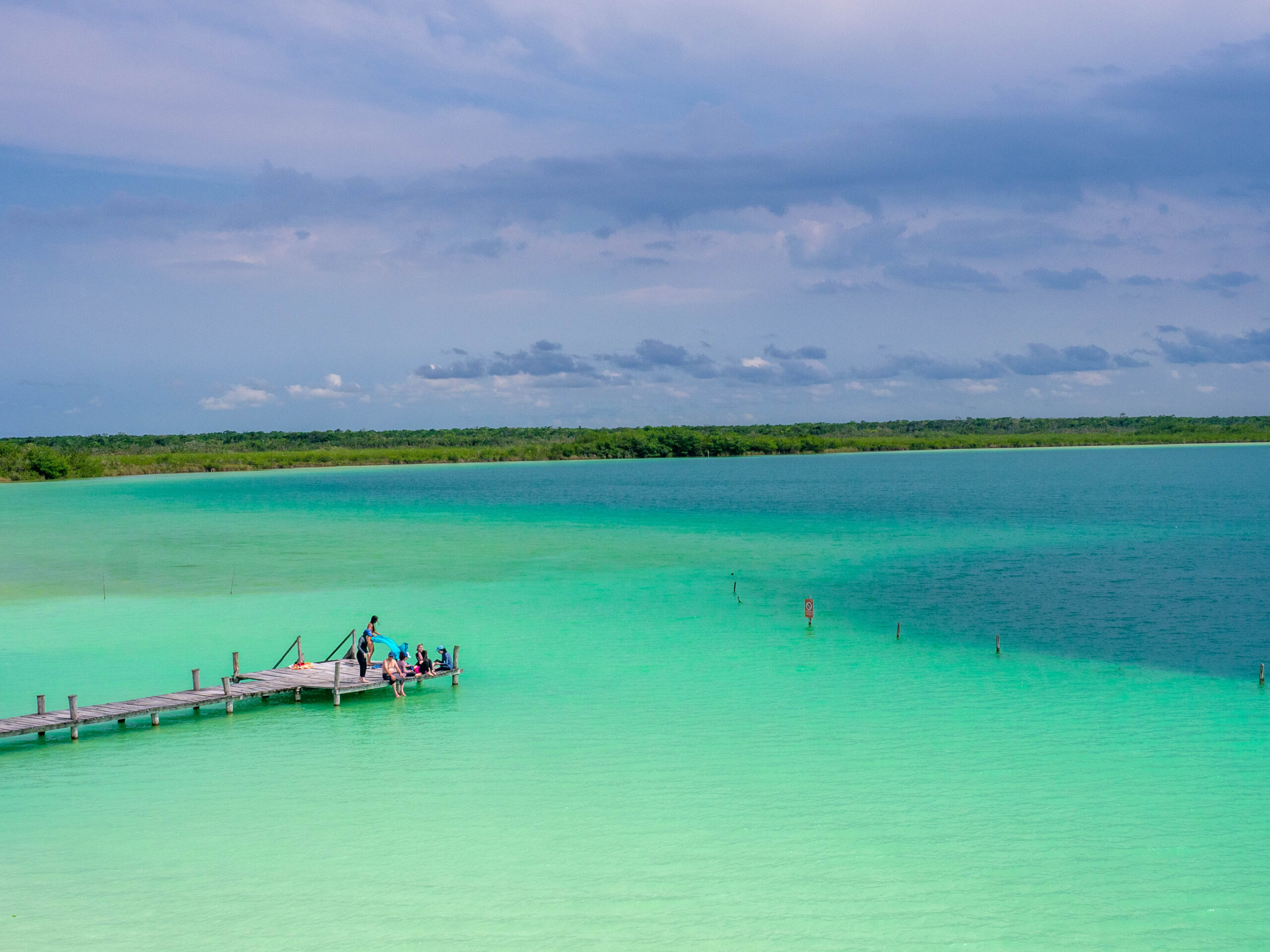 Lagune Kaan Luum vue d'en haut à Tulum au Mexique