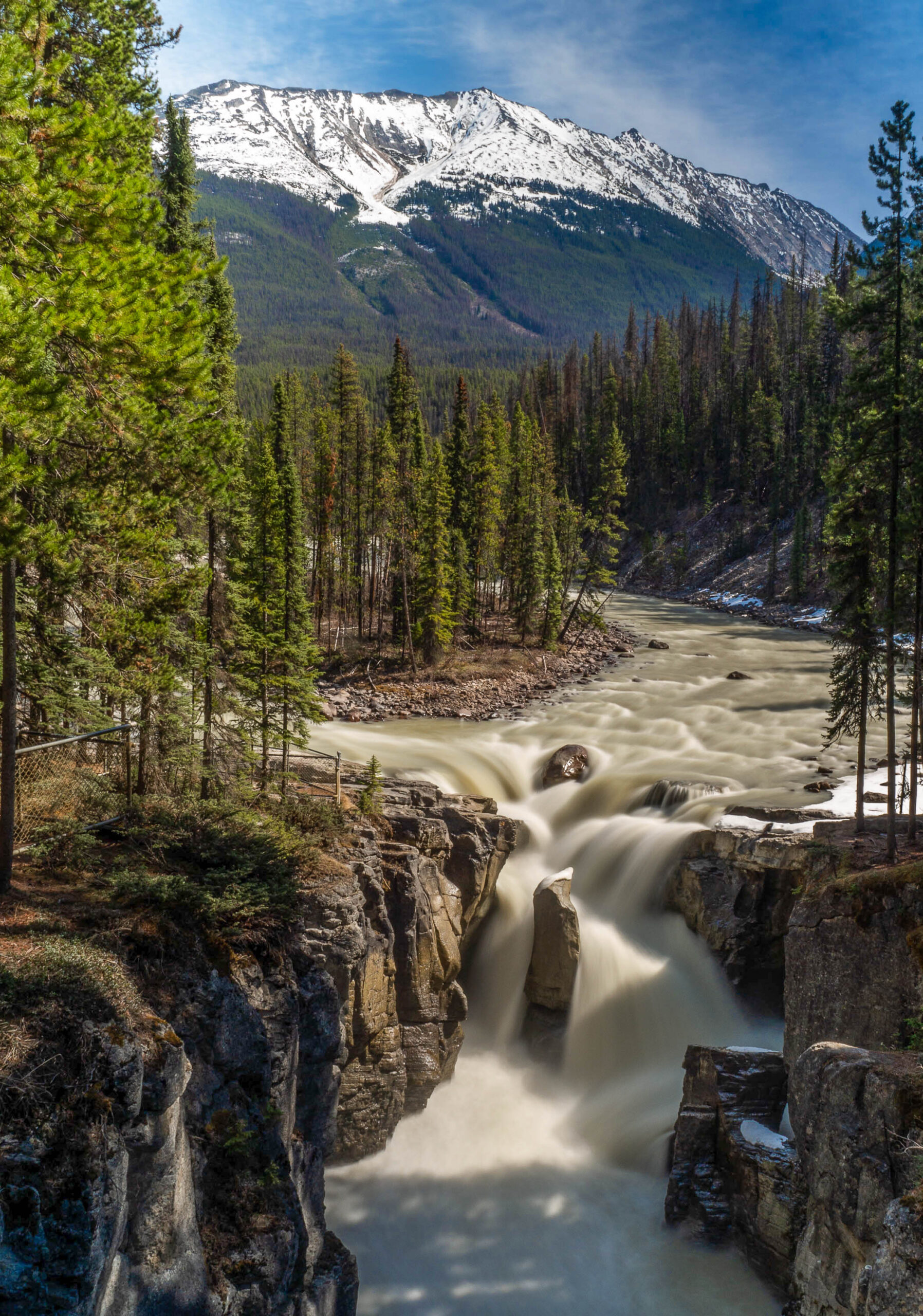 Sunwapta Falls Upper aux Rocheuses Canadiennes